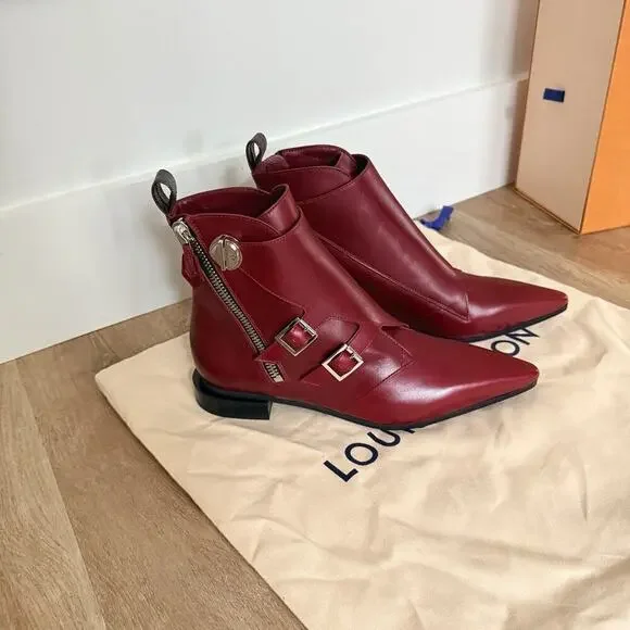 Louis Vuitton Jumble Flat Ankle Boot Size 38 7 7.5 Pointed Toe Leather NIB New - Picture 9 of 16